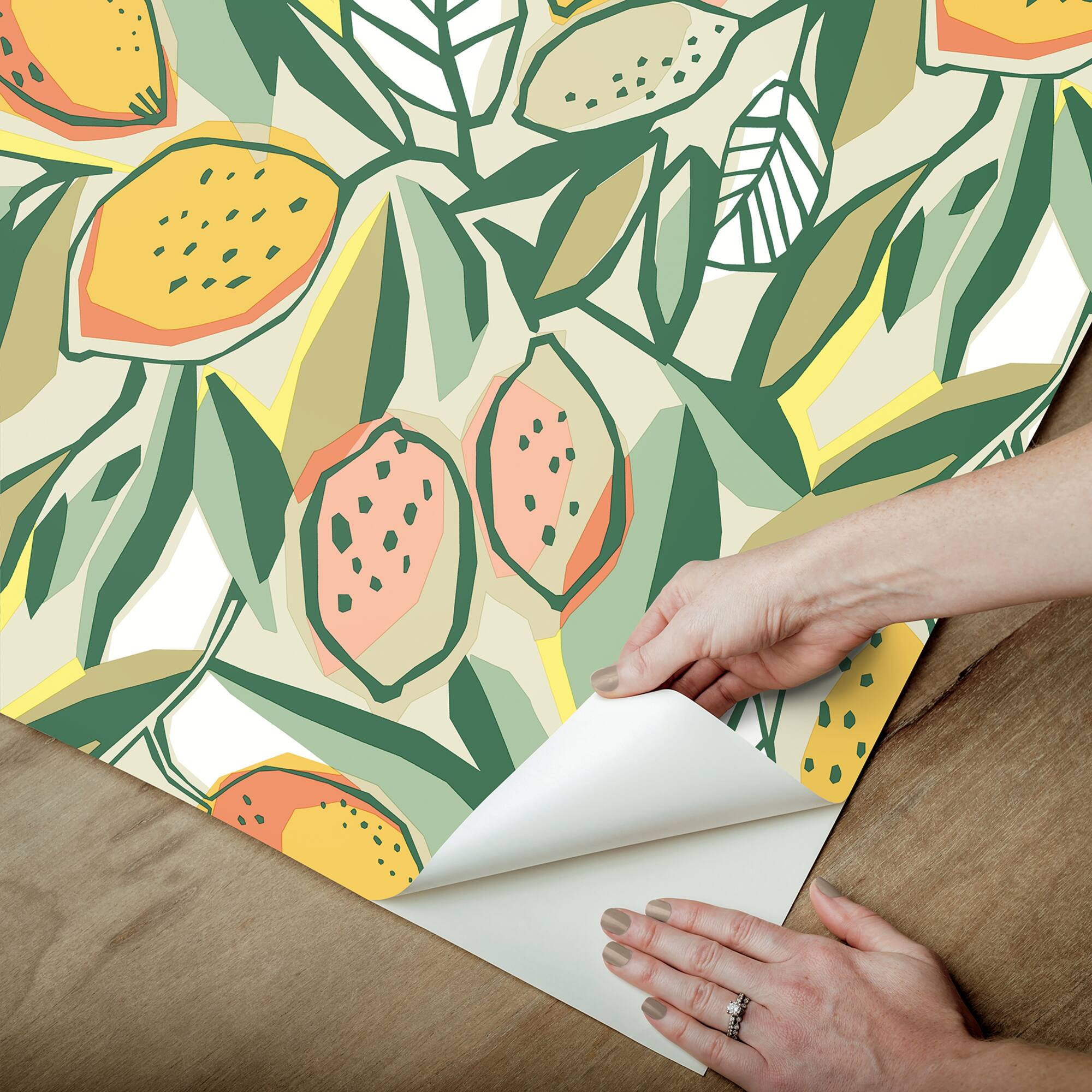 NuWallpaper Main Squeeze Peach Peel & Stick Wallpaper